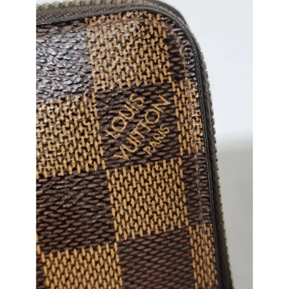 Authentic Louis Vuitton Damier Ebene Canvas Zippy Wallet Brown - Picture 15 of 16